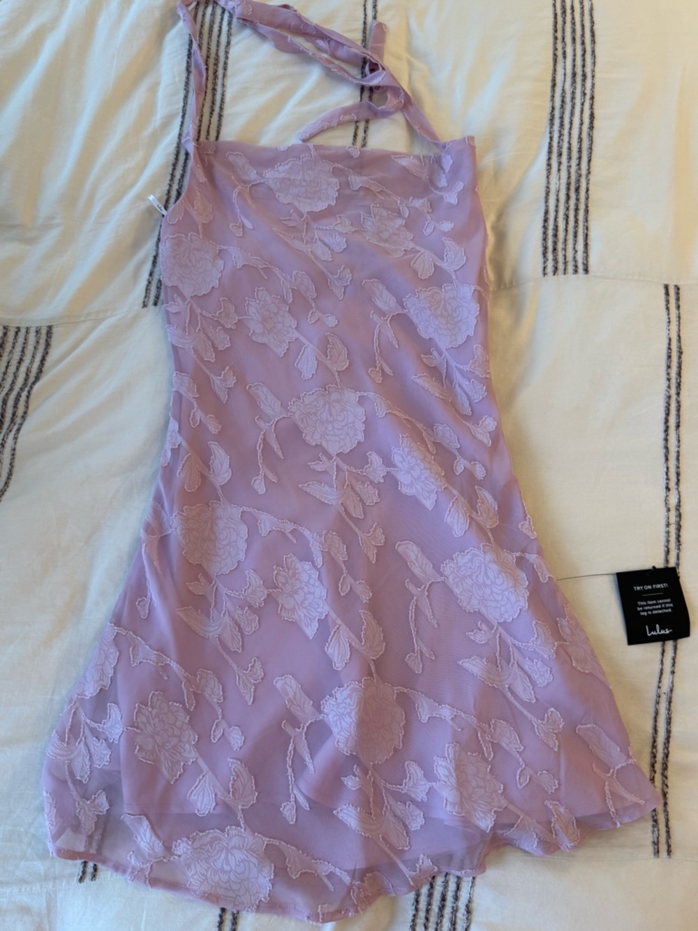 NWT Lulu's Baby Pink Floral Lace Slip
